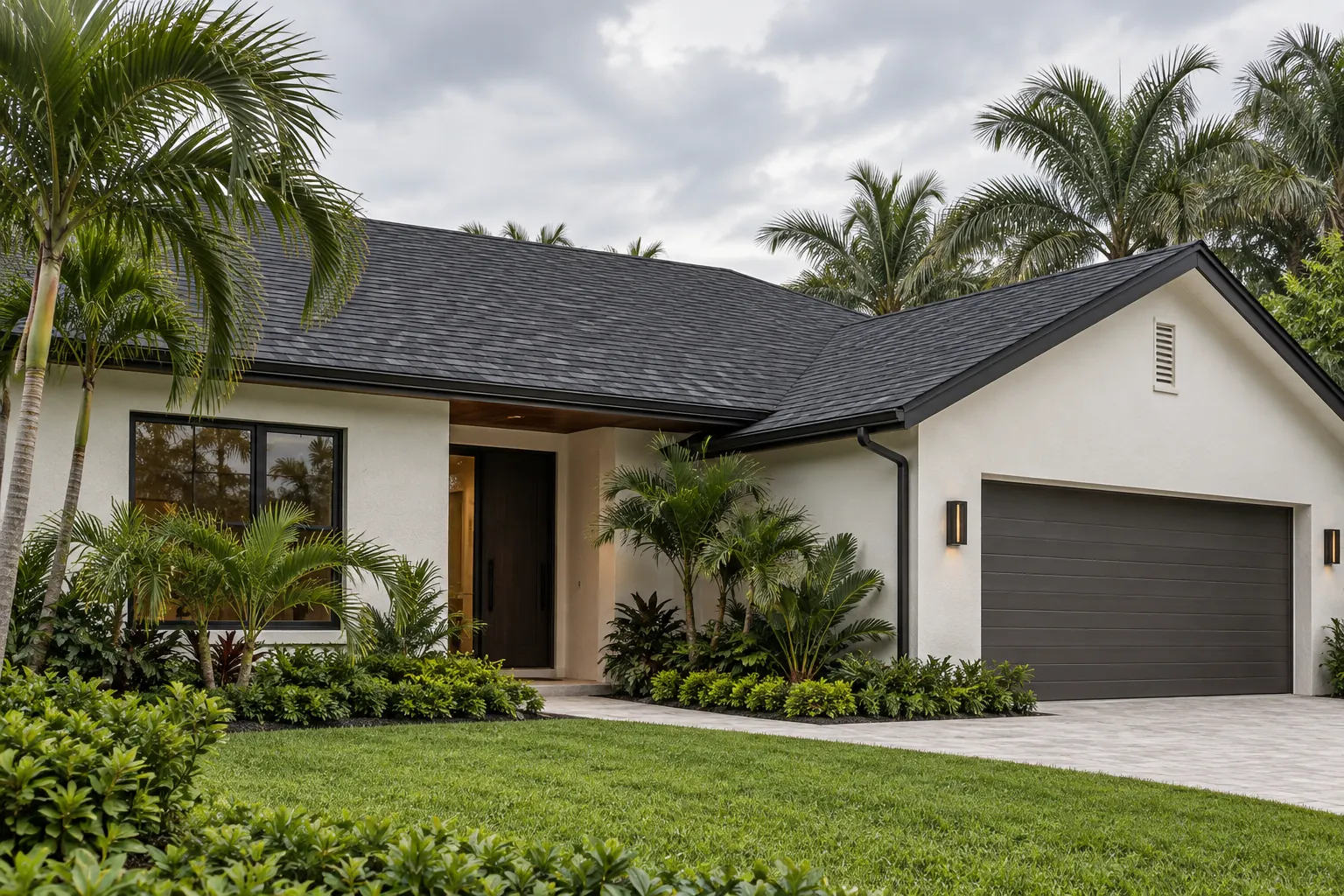 Concept visualization of an asphalt shingle roof on a Miami-area home